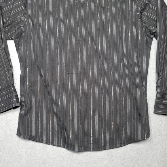 Wrangler Men's Western Pearl Snap Shirt Size Large Black Striped - Picture 9 of 9